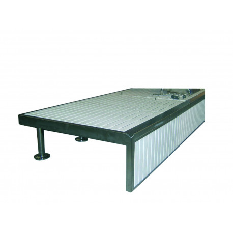 PLATAFORMA PARA PODIUMS INOX AISI-304, ANCHO CALLE 2,5m