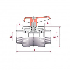 Válvula de bola Cepex Standard PVC-U PE-EPDM encolar